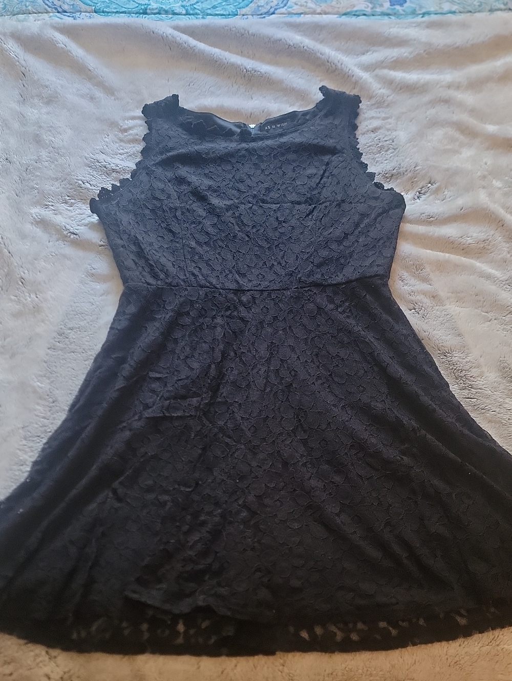 Black Lace Fit-and-Flare Women's Dress